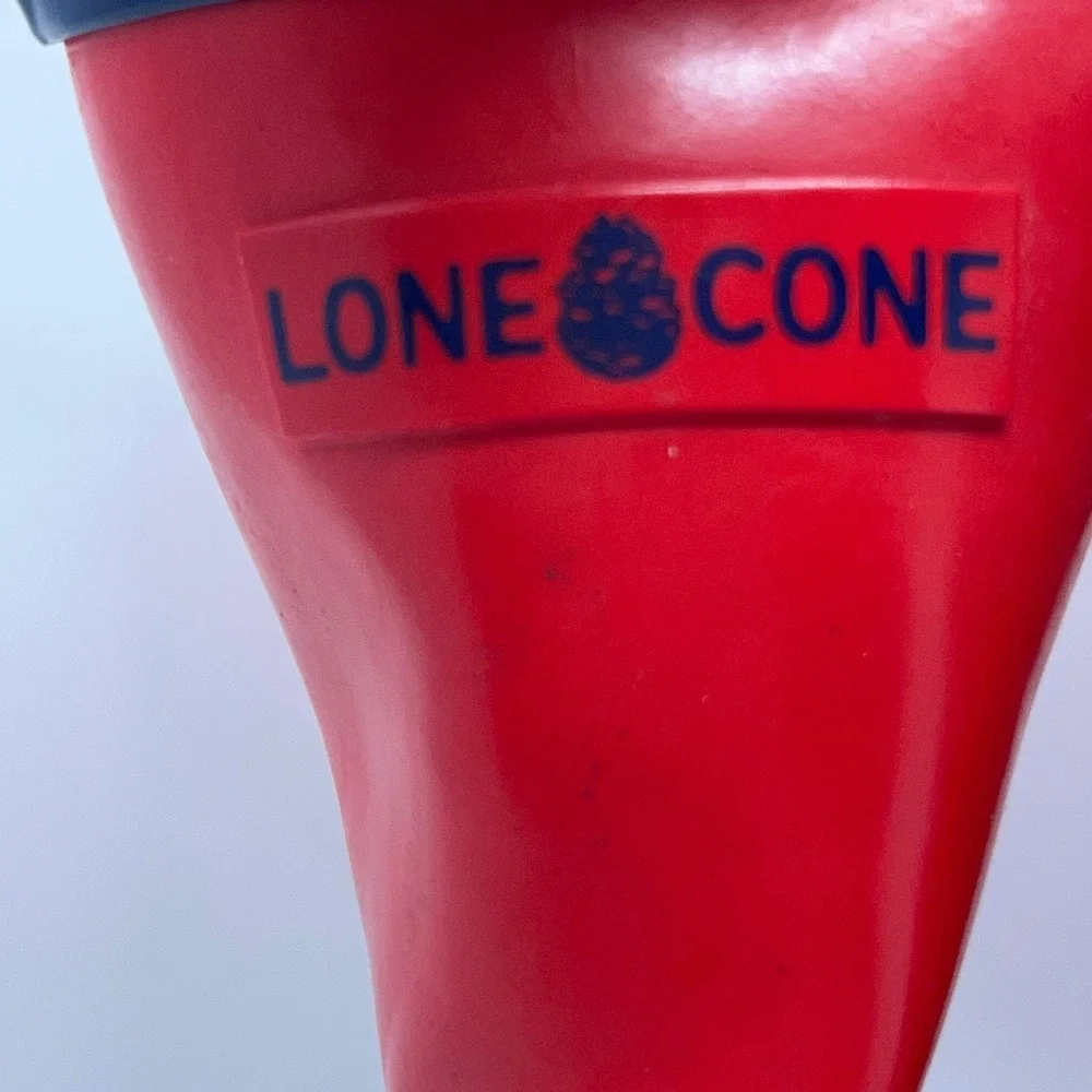 Lone Cone Kids Size 3 Red Navy Blue Waterproof Rubber Rain Boots New